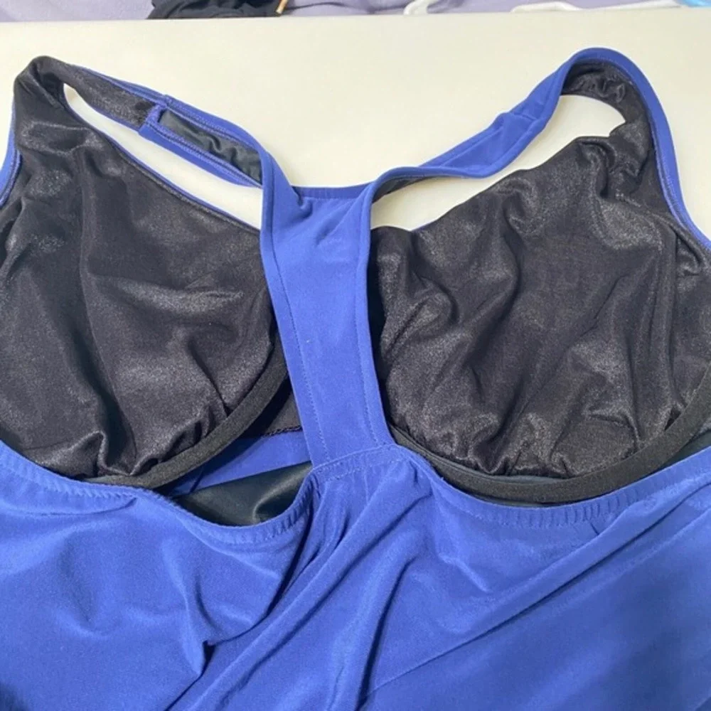 Magicsuit Womens Underwire Racerback Tankini Top 24W Blue Tummy‎ Control Pool